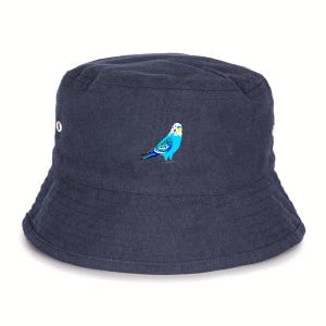 Unisex Bucket Hat – Bird,  blue Parrot • Wildlife and Nature Inspired • 100% Recycled & Ethical • One Size (S/M) • AWARE™ Certified