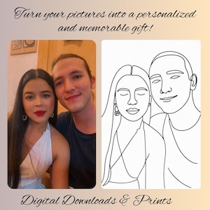 Benutzerdefinierte Line Art Zeichnung vom Foto | Personalisierte Karte für jeden Anlass