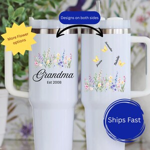 Personalized grandma gift nana tumbler with grandkids name Custom Mama cup 40 oz with kids name Mimi gift from Grandchildren birthday gift