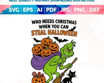Funny Grinch Halloween Png,Steal Christmas Spooky Pumpkin Svg,Spooky vibes Png,Retro Halloween Png,Grinch Svg,Christmas Svg Png,Cricut