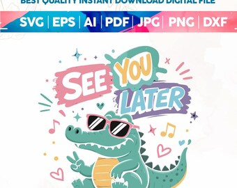 Lärare för sista skolan Svg Png, Vi ses senare Svg, Lärare för slutet av året Svg, Vi ses senare Alligator Lärare Sommar, Lärarpresent, Lärare Png
