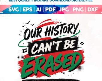 Juneteenth Png Svg, Vår historia kan inte raderas, Afroamerikansk png, Juneteenth T-shirtdesign, Svart historia, Afro Juneteenth Sublimering, Cricut