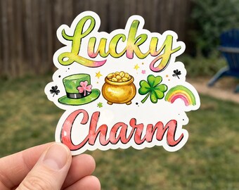Lucky Charm-klistermärke png, St Patricks Day-klistermärke png, Shamrock-klistermärke png, Kruka med guld-klistermärke png, Regnbåge-klistermärke png, Preppy irländsk png, Lucky Shirt-klistermärke, Penseldrag-klistermärke png