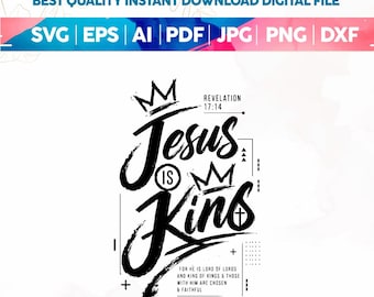 Jesus är kung kristen svg png, streetwear-skjortdesign, bibelvers, tro, Jesus svg, kristen png, religiös design png, digital nedladdning