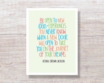 KETANJI BROWN JACKSON quote - Encouragement Card, Friendship Card, Inspiration Card - D436