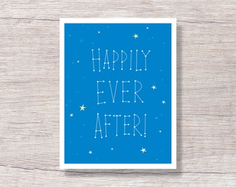 Wedding Card, Engagement Card, Anniversary Card, Bridal Shower Card, WRITTEN in the STARS - D208