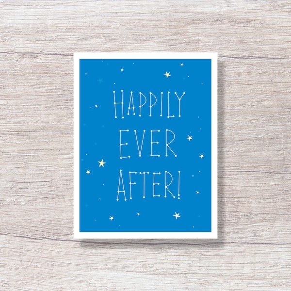 Wedding Card, Engagement Card, Anniversary Card, Bridal Shower Card, WRITTEN in the STARS - D208