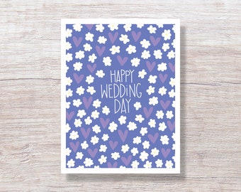 Flowers & Hearts, Congratulations for Couple, Wedding Card - D468