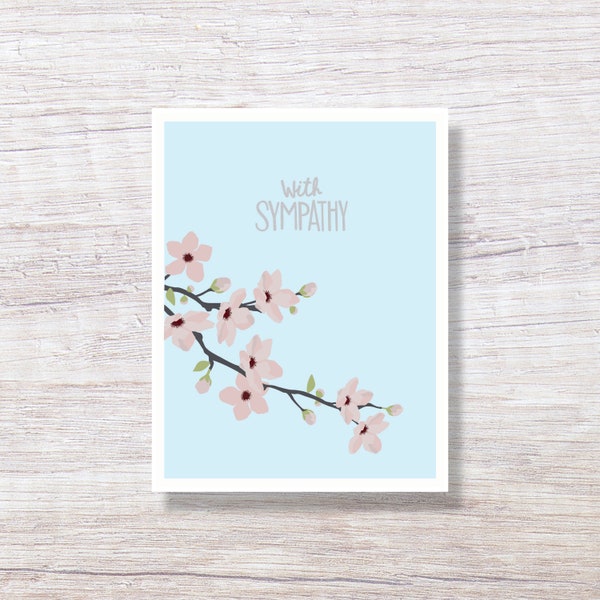 Condolence Card, Sympathy Card, Thinking of You Card - CHERRY BLOSSOM D336