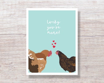 ANNIVERARY CHICKENS Card For Wife For Husband, For Girlfriend, For Boyfriend - D384