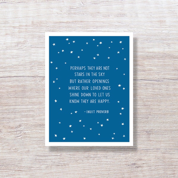 STARS IN SKY Sympathy Card, Condolence Card, Thinking of You Card - D220