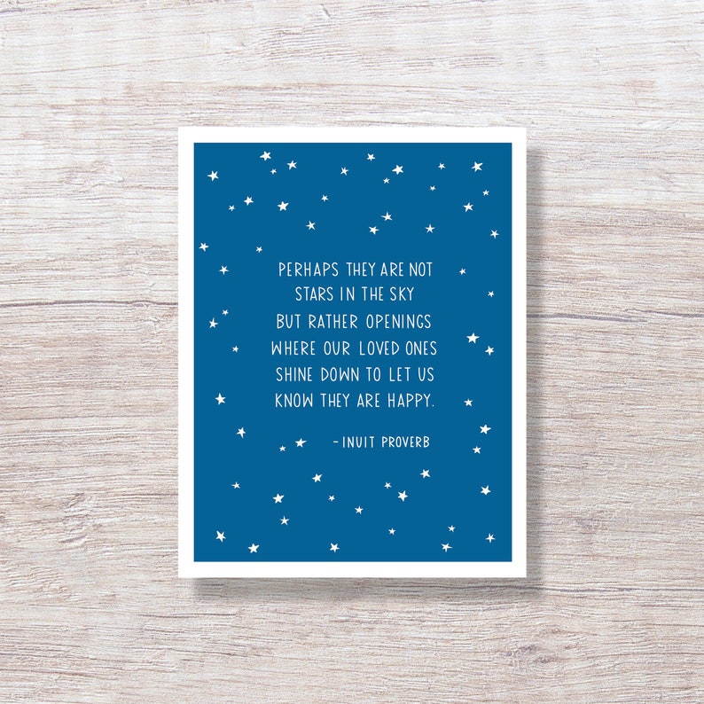 STARS IN SKY Sympathy Card, Condolence Card, Thinking of You Card D220 image 1