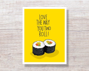 Funny Anniversary Card for Couple, Anniversary Card for Parents, Anniversary Card Funny, Anniversary Card Parents, SUSHI  - D199