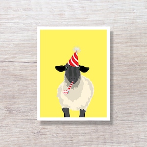 SHEEP Funny Birthday Cards For Him For Her, Animal Birthday Card - D210