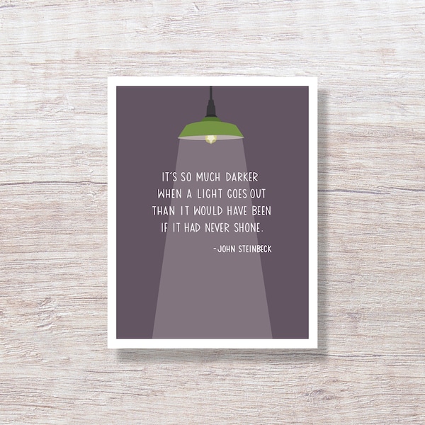 JOHN STEINBECK QUOTE - Sympathy Card, Condolence Card, Support Card - D328