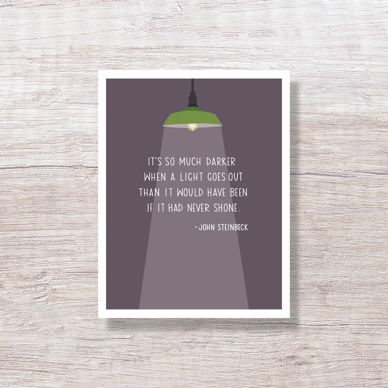 JOHN STEINBECK QUOTE Sympathy Card, Condolence Card, Support Card D328 image 1