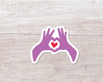 Heart Hands, Vinyl Sticker - ST141