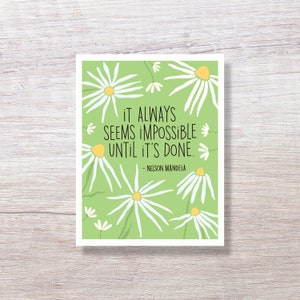 NELSON MANDELA quote - Encouragement Card, Friendship Card, Inspiration Card - D410