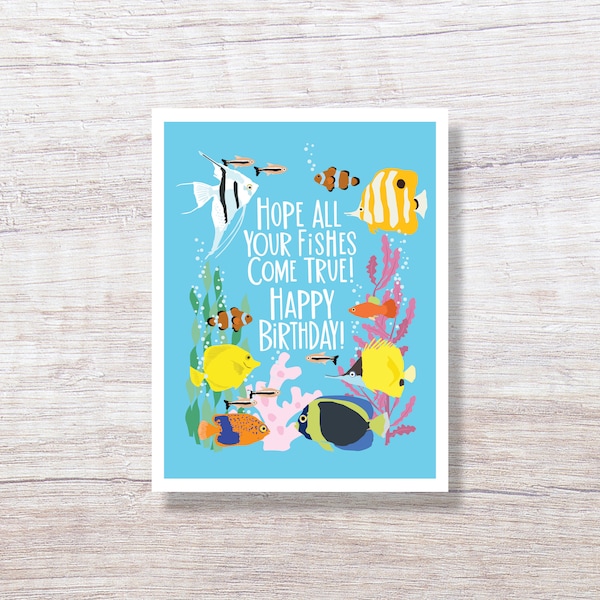 Fish Birthday Card - Etsy