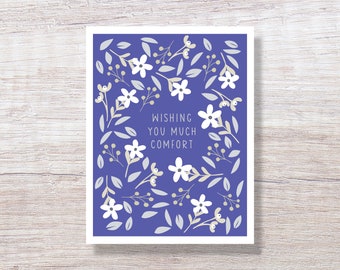 Sympathy Card, Condolence Card, Thinking of You Card, FLORAL COMFORT - D323