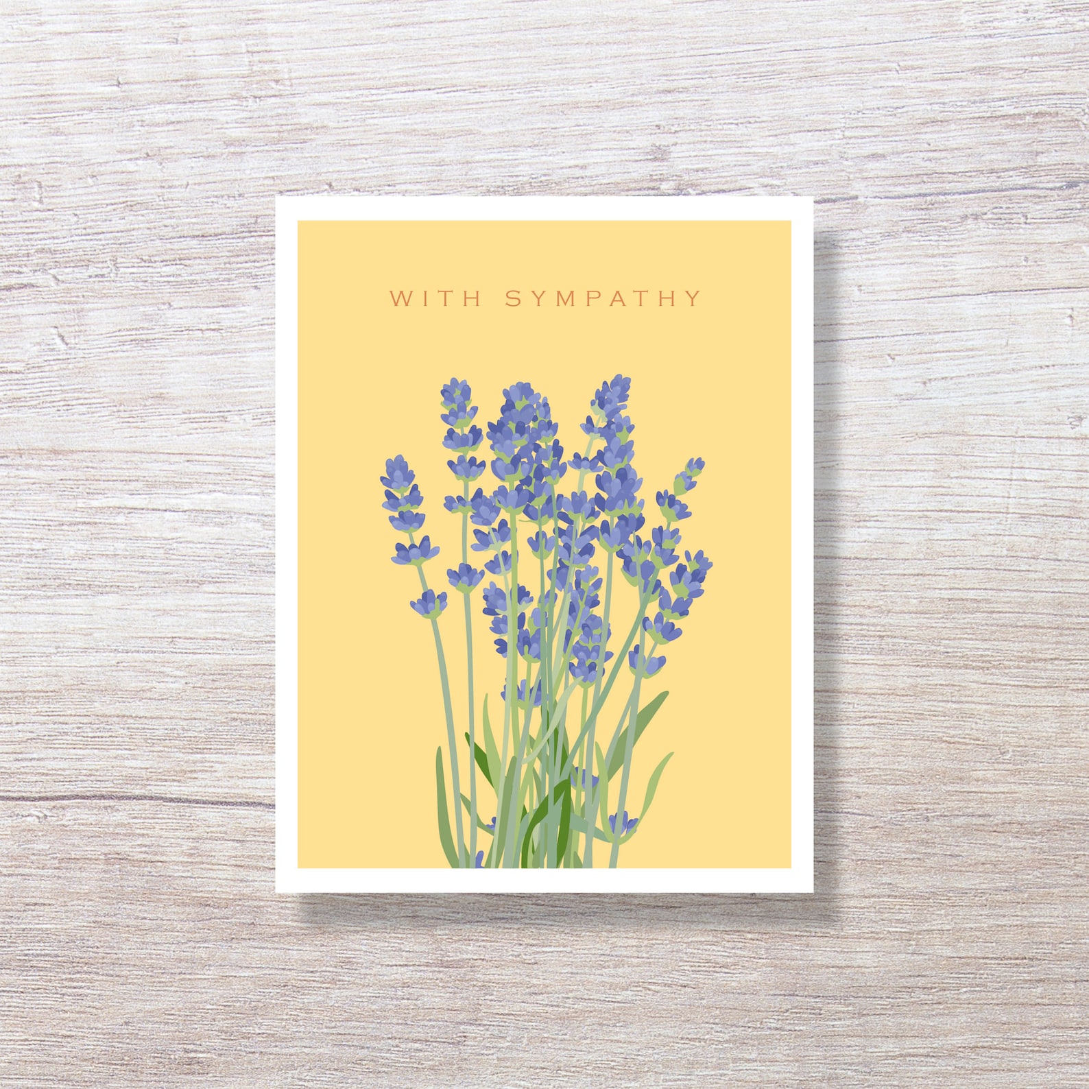 Sympathy Card Condolence Card Thinking of You Card LAVENDER Etsy