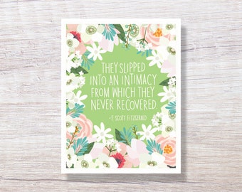 F. Scott Fitzgerald Love Quote Wedding Card, Congratulations for Couple on Wedding Day - D402