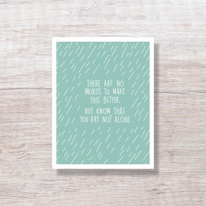 Sympathy Card, Condolence Card, Friendship Support Card, Empathy Cancer Support - RAIN STORM D327