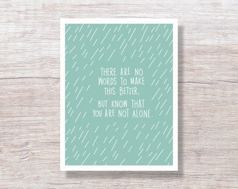 Sympathy Card, Condolence Card, Friendship Support Card, Empathy Cancer Support - RAIN STORM D327