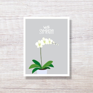 Sympathy Card, Condolence Card, Thinking of You Card, Greeting Card - ORCHID D338