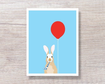 RABBIT Funny Pun Birthday Card, Cute Bunny Greeting Card - A147