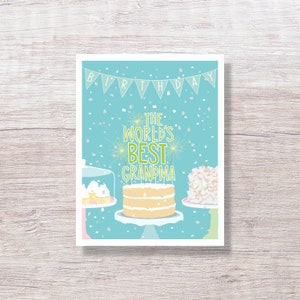 World&#39;s Best Grandma Birthday Card for Grandmother - D434