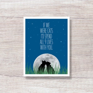 TWO CATS LOVE Anniversary Card for Wife, Anniversary Card for Husband, For Boyfriend, For Girlfriend - D223