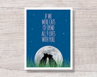 TWO CATS LOVE Anniversary Card for Wife, Anniversary Card for Husband, For Boyfriend, For Girlfriend - D223