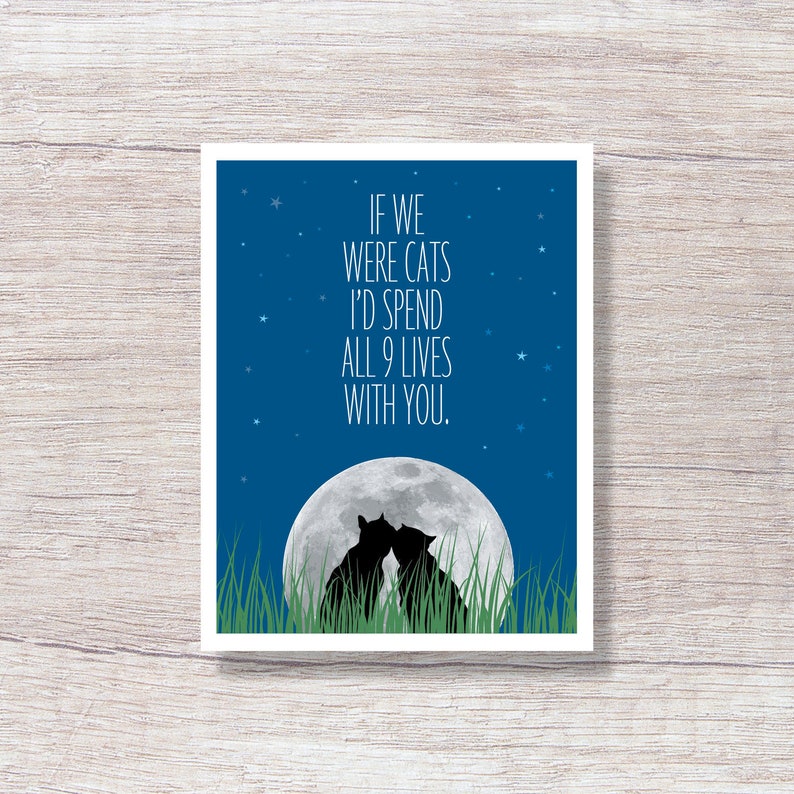 TWO CATS LOVE Anniversary Card for Wife, Anniversary Card for Husband, For Boyfriend, For Girlfriend D223 image 1