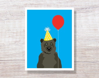 Funny Birthday Card greeted handmade card - HONEY BEAR A145X