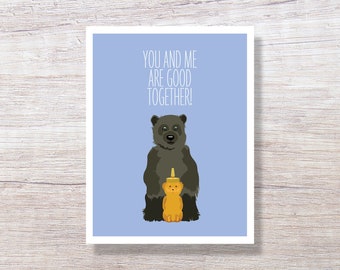 HONEY BEAR Love Card, Anniversary Card, For Boyfriend, For Girlfriend, For Husband, For Wife - D185X