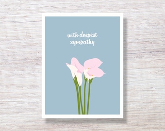 Sympathy Card, Condolence Card, Thinking of You Card, Greeting Card - CALLA LILY D337