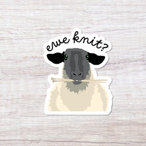 Ewe Knit Knitting Sheep, Vinyl Sticker - ST157