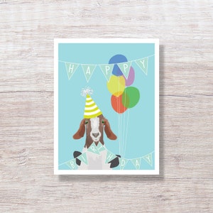 Hungry Goat, Funny Birthday Card - D461