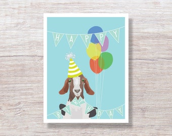 Hungry Goat, Funny Birthday Card - D461