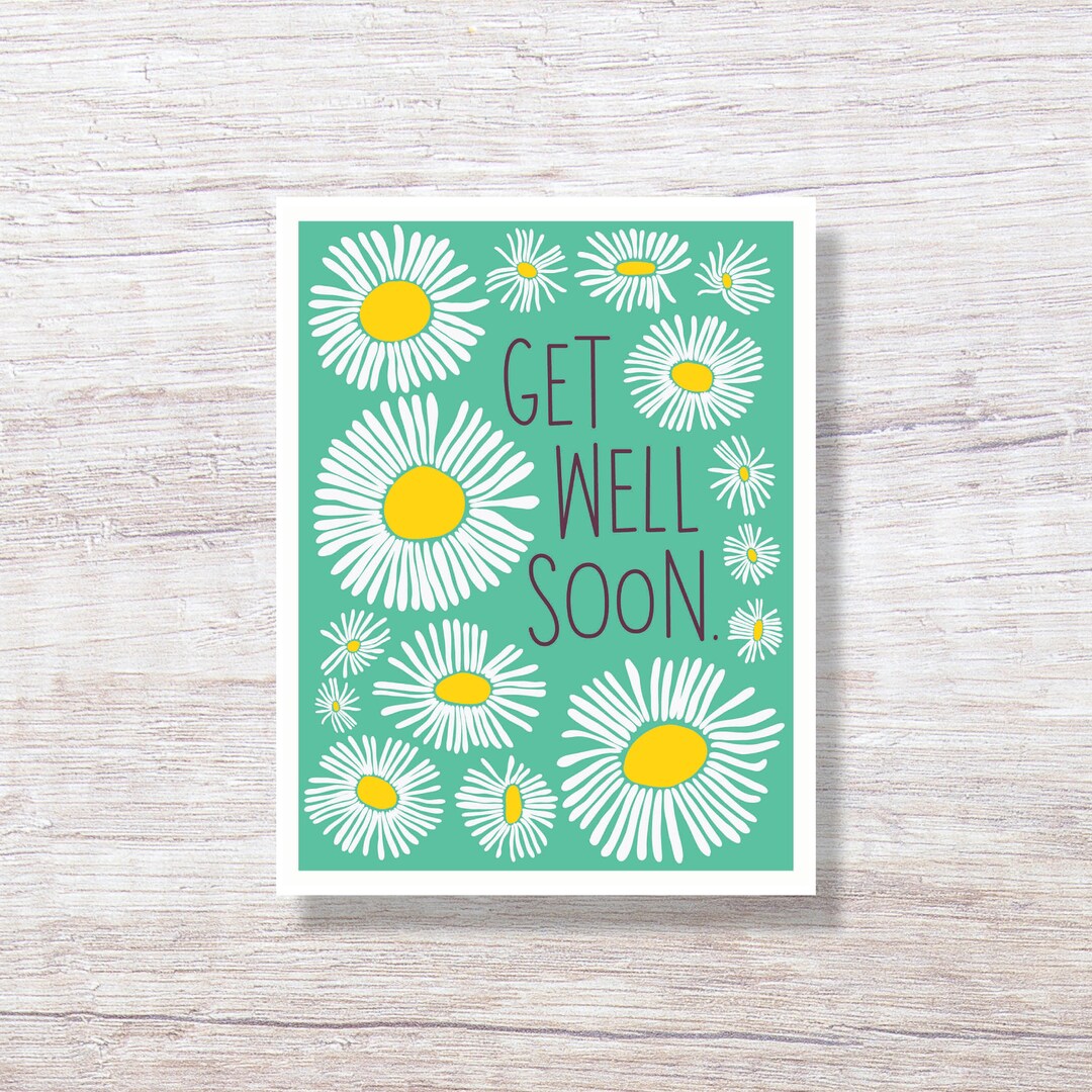 Daisy Get Well Soon Card, Feel Better Card for Illness, Covid Recovery ...