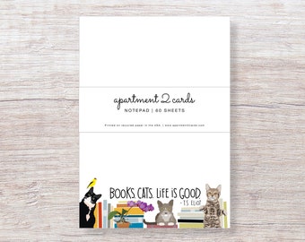 T.S. Eliott Books Cats Quote - 4.75 x 6.5" Notepad - NP139
