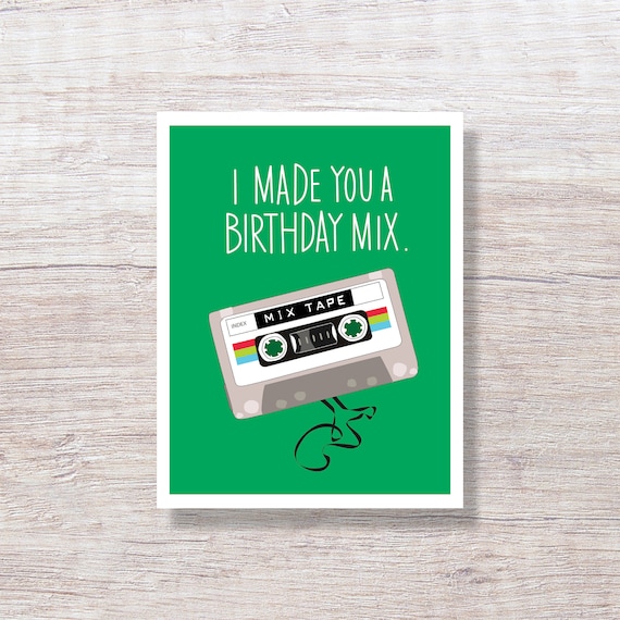Cassette Tape Birthday Mix | Greeting Card Cassette Tape Birthday Mix | Greeting Card
