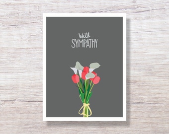 Condolence Card, Sympathy Card, Thinking of You Card - LILY + TULIP D339