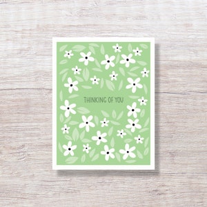 Thinking of You Card, Sympathy Card, Condolence Card, Get Well Card, Illness Card - PERIWINKLE D296