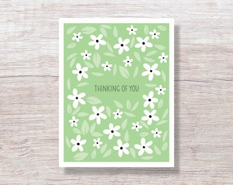 Thinking of You Card, Sympathy Card, Condolence Card, Get Well Card, Illness Card - PERIWINKLE D296
