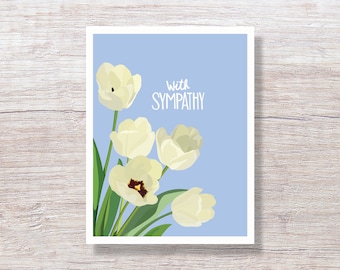 Tulip Sympathy Card: Hand-Drawn Condolence Card - D232