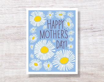 Abstract Daisies Mother's Day card, general card for mom for wife for friend - H291