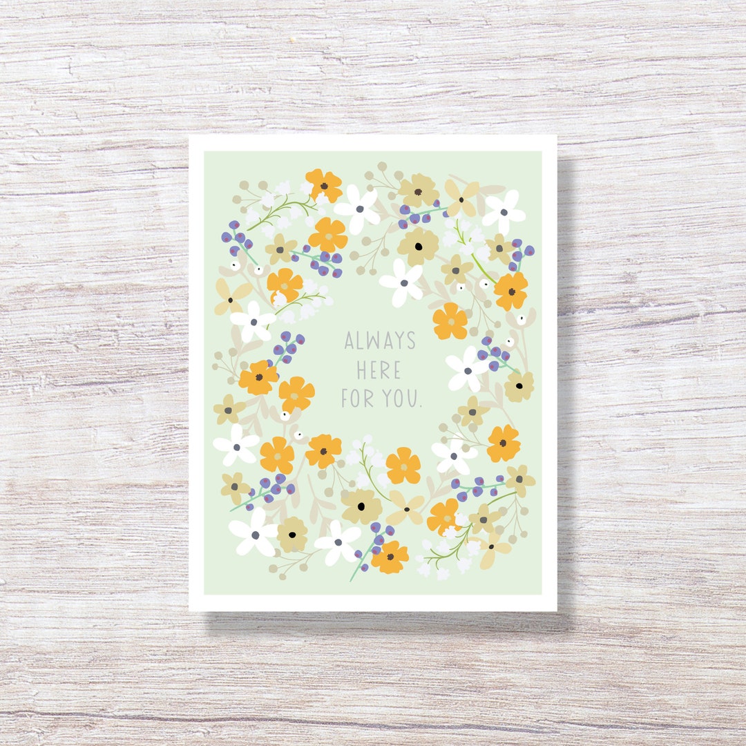 Sympathy Card: Floral Thinking of You Support Card - D324 - Etsy