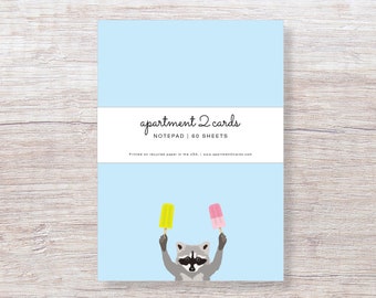 Raccoon with Paletas - 4.75 x 6.5" Notepad - NP116